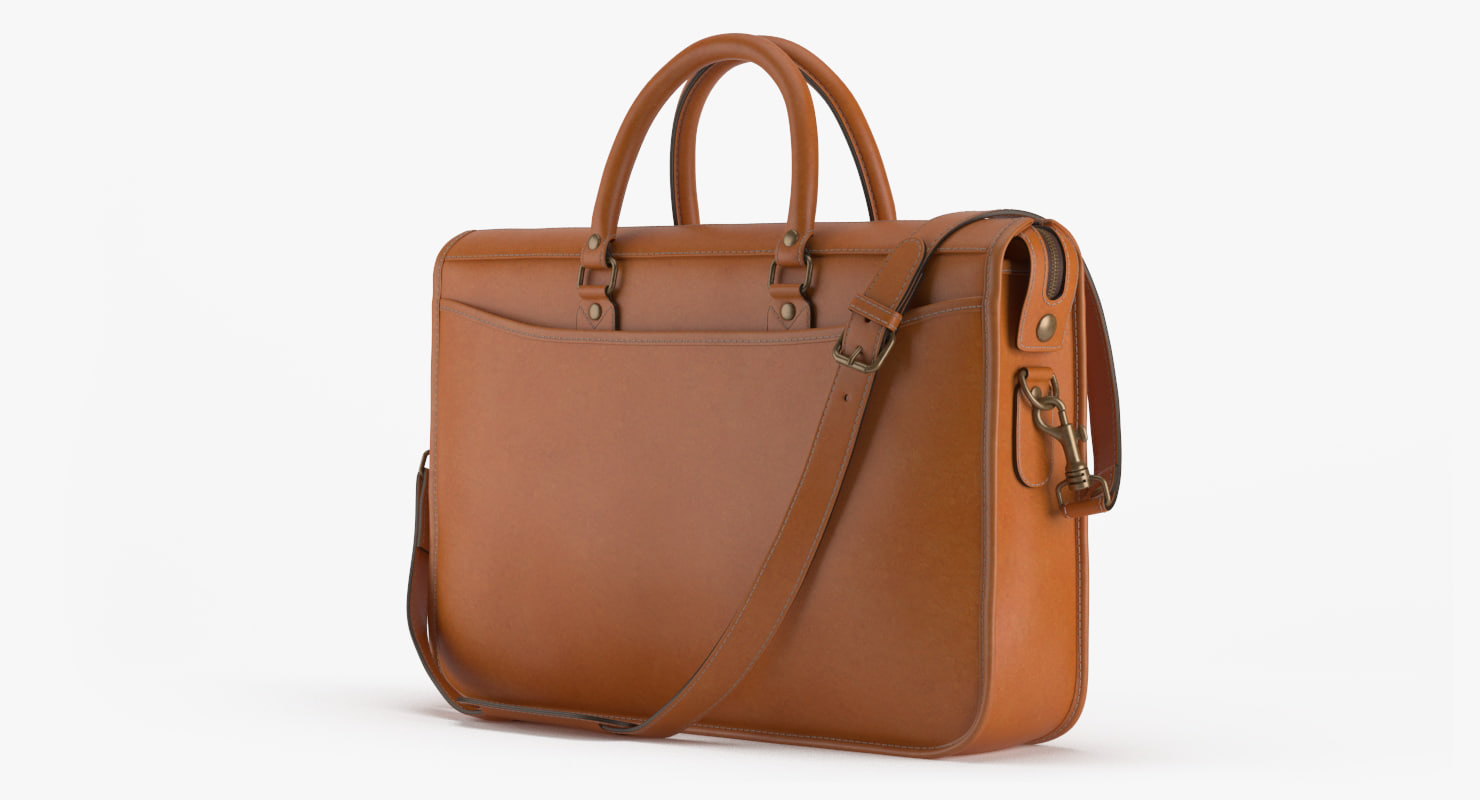 photorealistic marston briefcase caramel 3d max