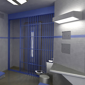 3d model of bed prison cell
