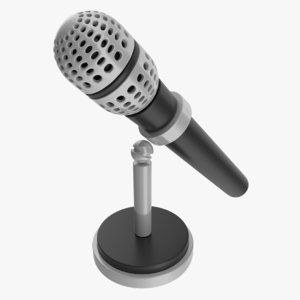 icon microphone 3d obj