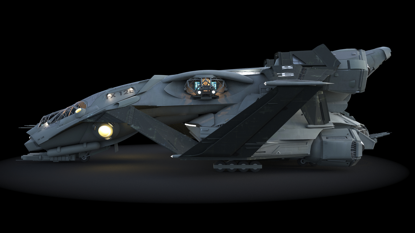 spaceship dropship drop 3d max