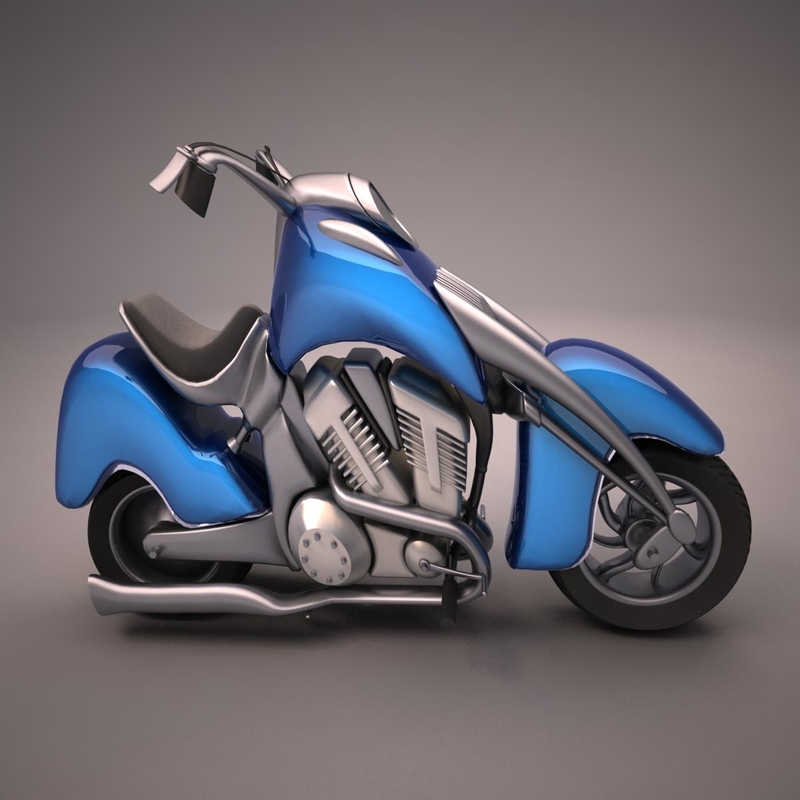 cartoon motorcycle 3d fbx