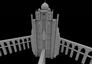3d fantasy building taj mahal model