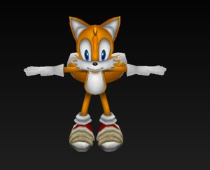 tail character sonic fbx