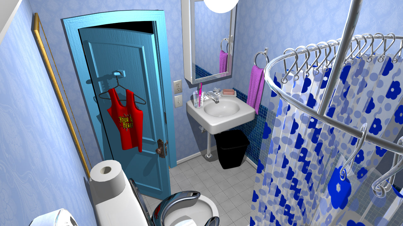 cartoon bathroom 3d fbx