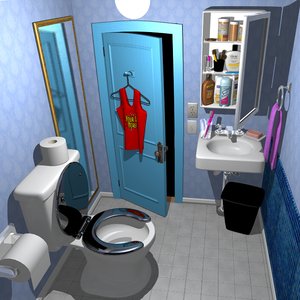 cartoon bathroom 3d fbx
