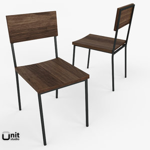 3d rustic dining chair west