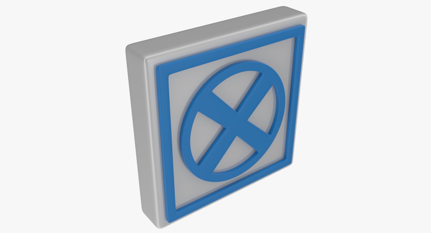 icon warning sign 3d obj