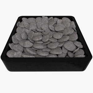 3ds pebbles rock tray