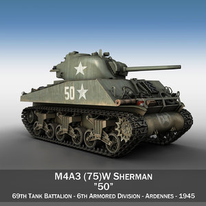 m4a3 sherman - 75mm 3d c4d