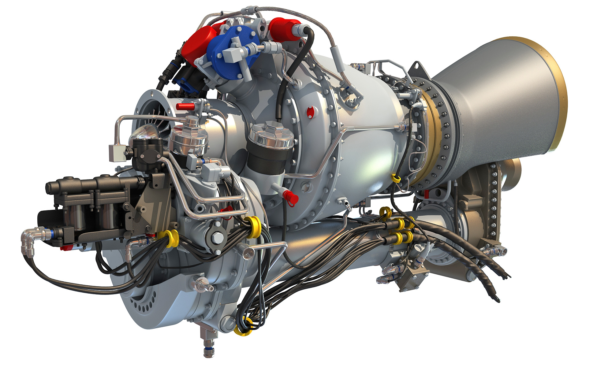 turbomeca arriel 2 turboshaft 3d model