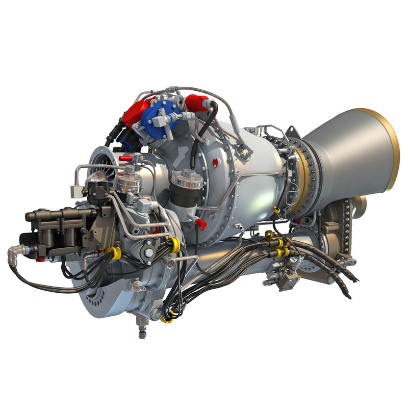 turbomeca arriel 2 turboshaft 3d model