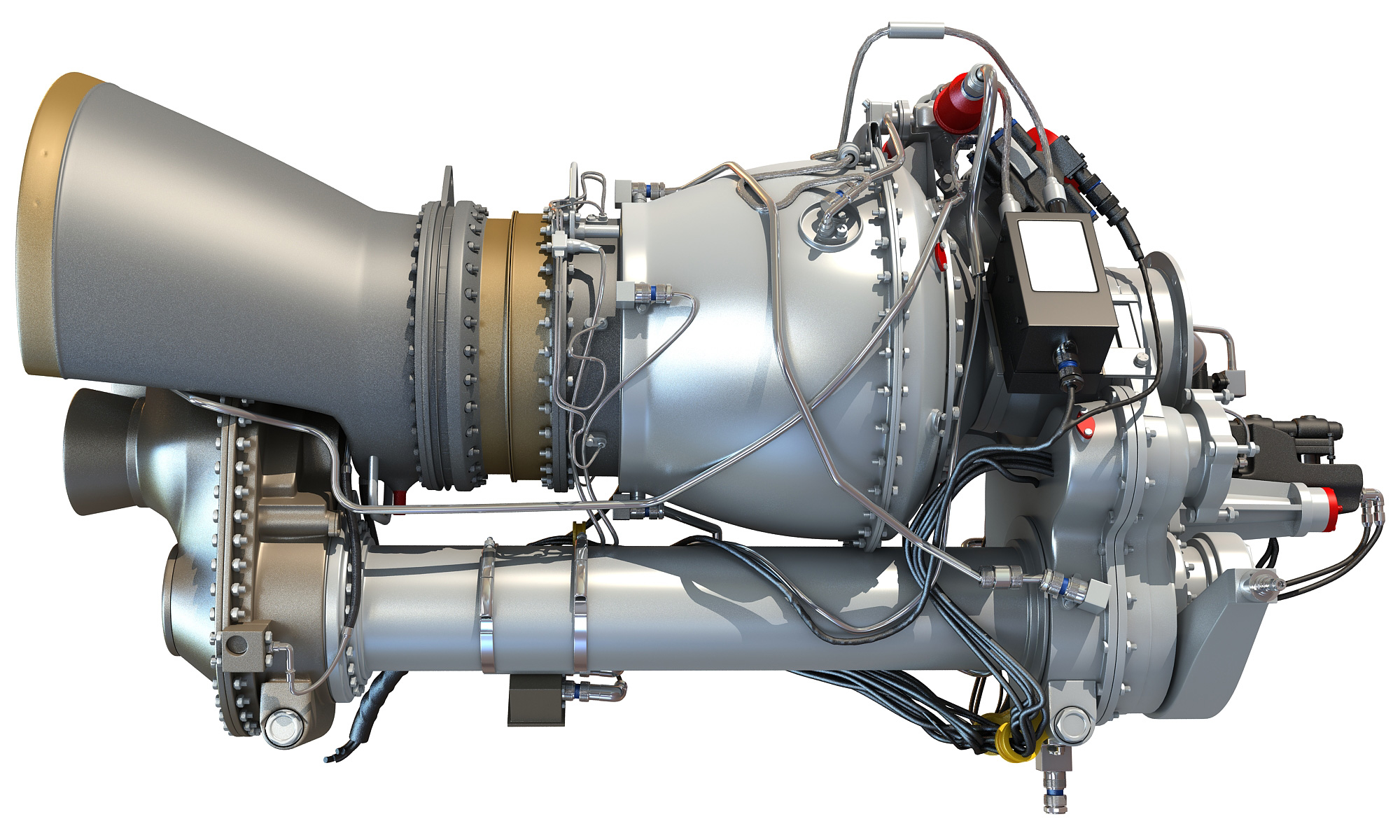 透博梅卡arriel 2涡轮轴直升机发动机3d模型