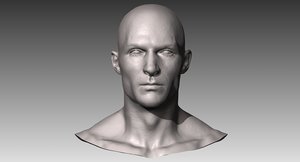 3d realistic white male head