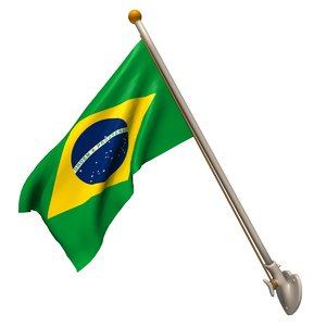 3d model wall brazilian flag 25