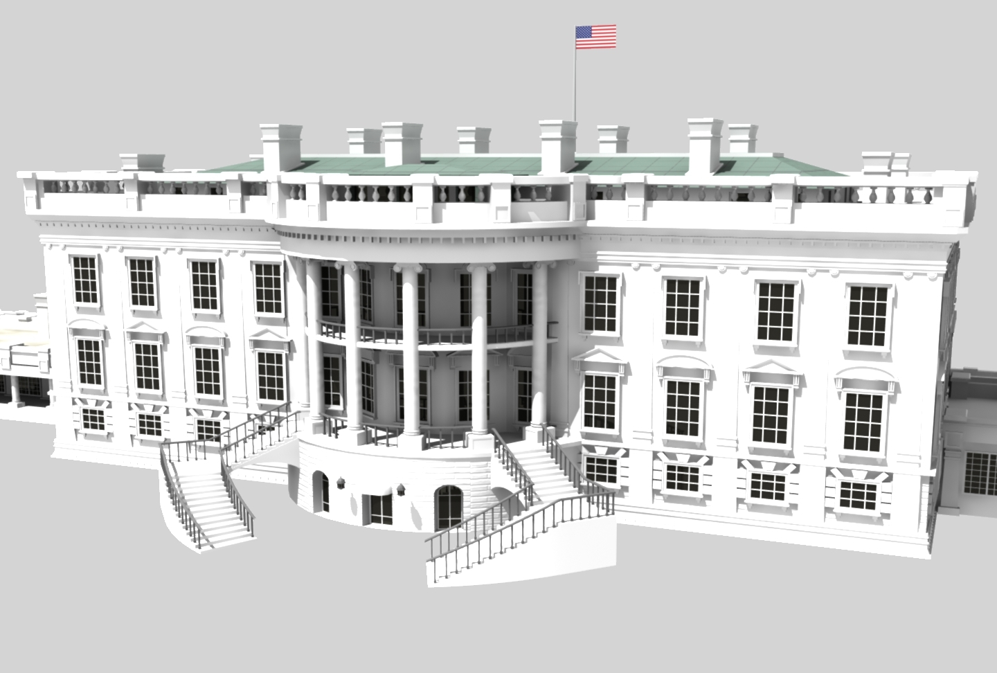 white house residence 3d model