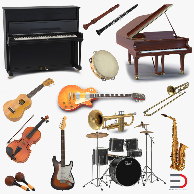 musical instruments 2 3d model