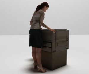 printer girl 3d model