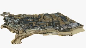 3d model central old town city