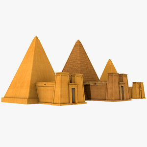 3d model sudanese nubian pyramids
