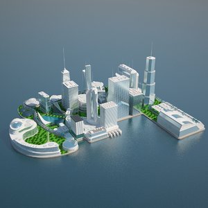 futuristic city 3 3d max