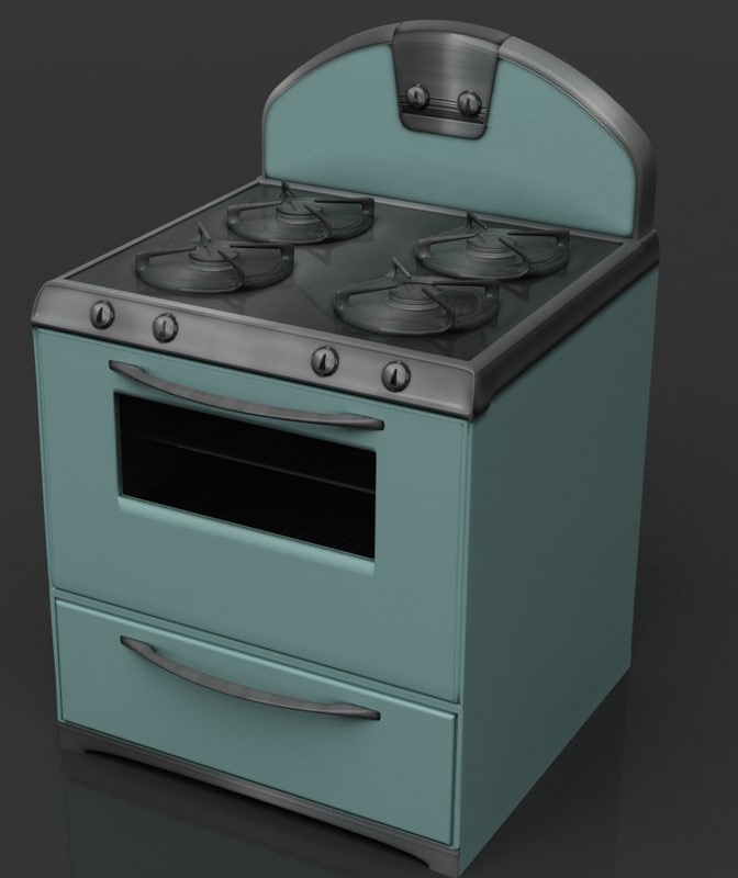 3d Model Of Retro Stove 3884