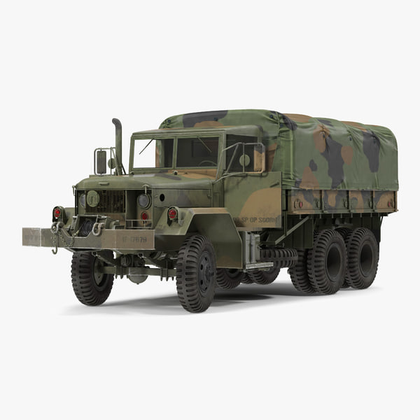 USMilitaryCargoTruckm35a2RiggedCamo3dmod