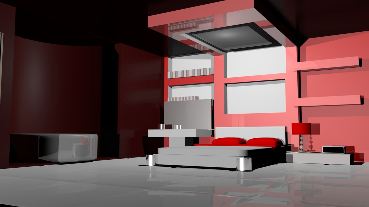 3d model modern house interior design