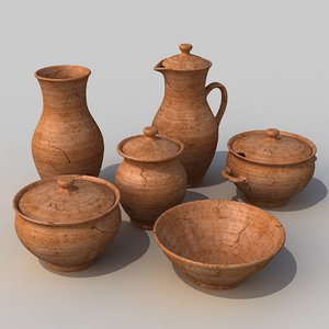 clay dishes set 3d max