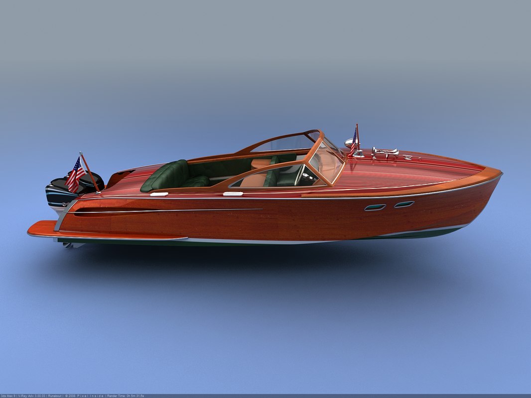 max mahogany wooden boat