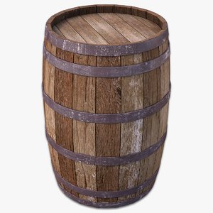 3d model wooden barrel