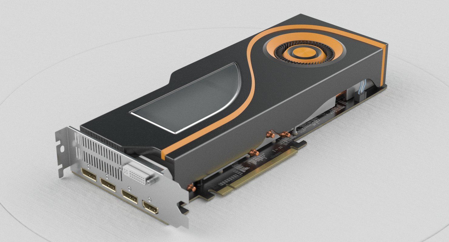 general graphics card component 3d model