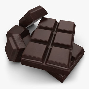 realistic cut chocolate bar 3ds
