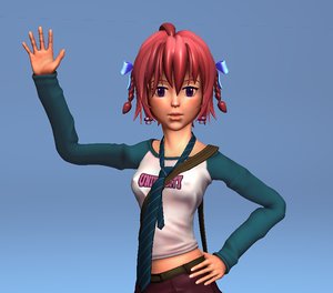 school girl - rigged character 3d obj