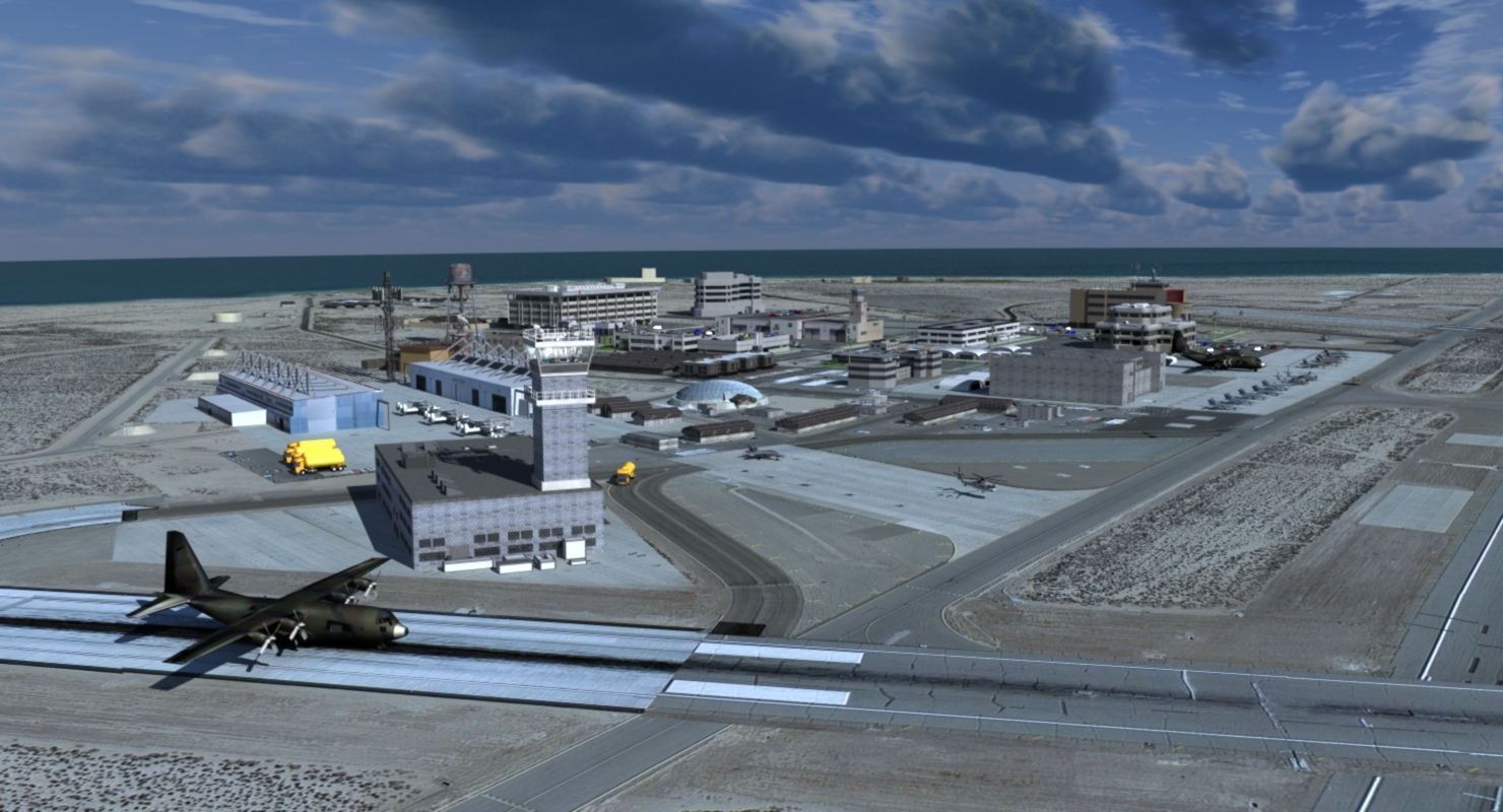 军事基地机场空军基地高分辨率3d模型