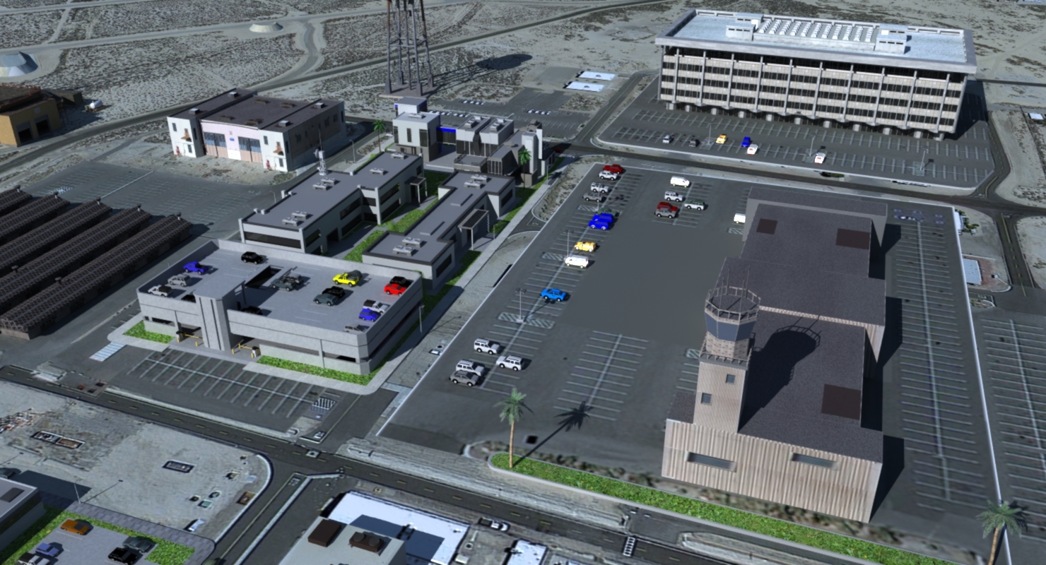 军事基地机场空军基地高分辨率3d模型