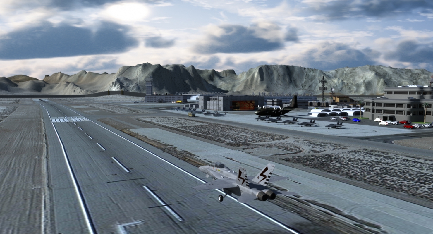 军事基地机场空军基地高分辨率3d模型
