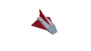 free pixel spaceship 3d model