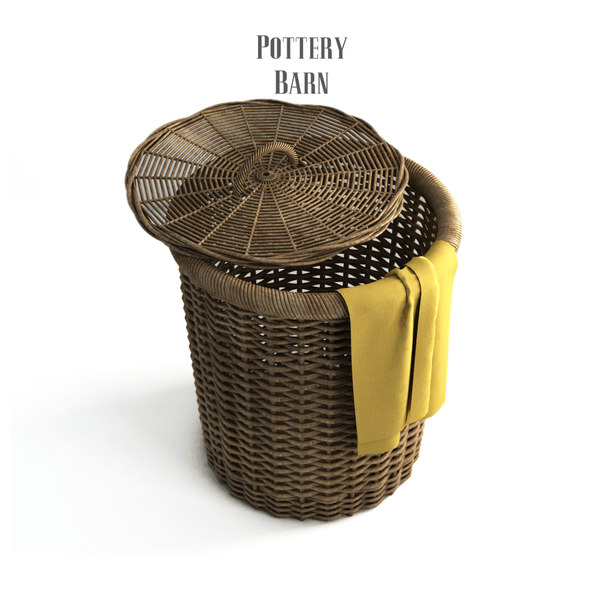 3d Pottery Barn Perry Wicker Basket Model