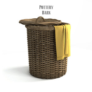 3d pottery barn perry wicker basket model
