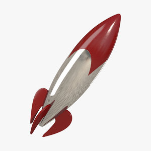 retro rocket 3d model