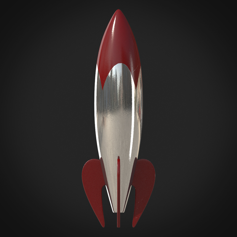 retro rocket 3d model