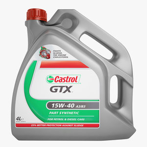 castrol gtx motor 3d max
