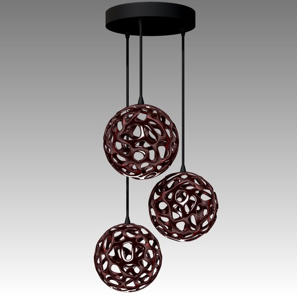 3D модель Люстра 3 шара глобус современная - TurboSquid 1032111