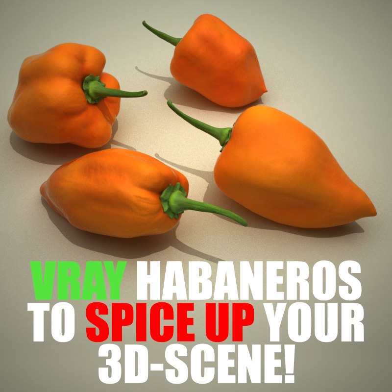habanero chili pepper 3d 3ds