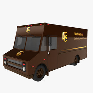 3d model ups delivery truck