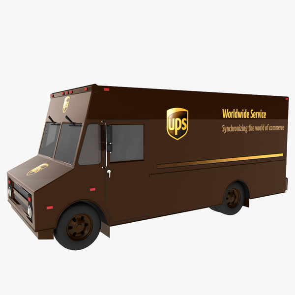 3d model ups delivery truck