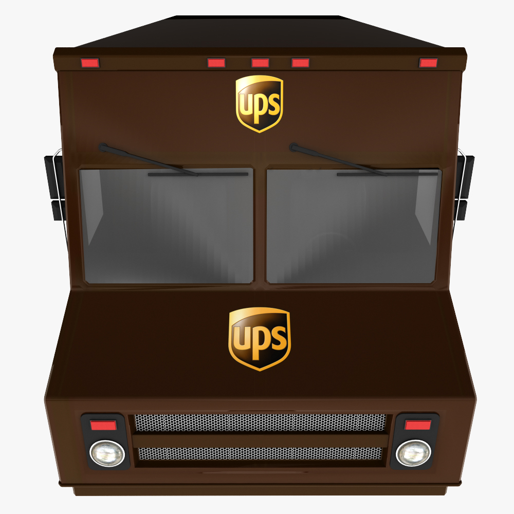 3d model ups delivery truck