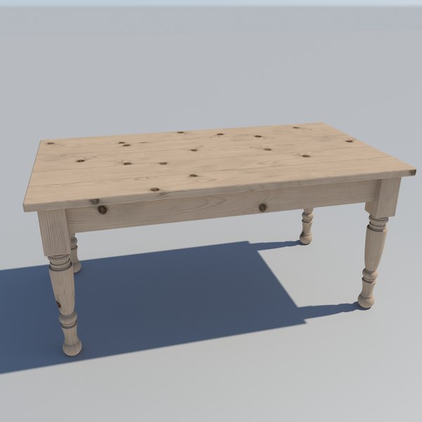 3d pine kitchen table model