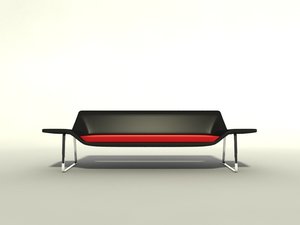 3d model black sofa