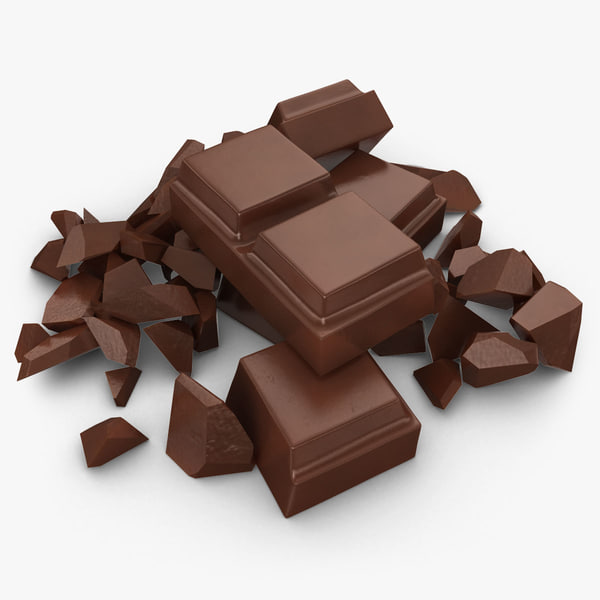 realistic broken chocolate bar 3d max